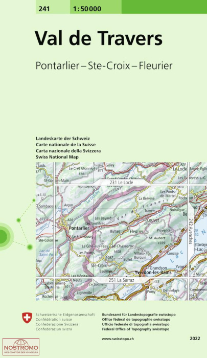 241 VAL DE TRAVERS - PONTARLIER - STE-CROIX - FLEURIER | Swisstopo topographic map