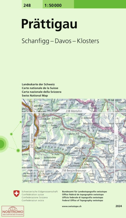 248 PRÄTTIGAU - SCHANFIGG - DAVOS - KLOSTERS | Swisstopo topographic map