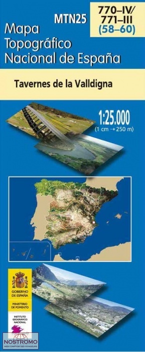 770-4/771-3 TAVERNES DE LA VALLDIGNA | carte topographique CNIG