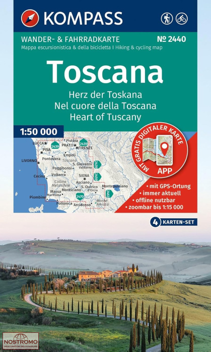 2440 TOSCANE | cartes de randonnée Kompass