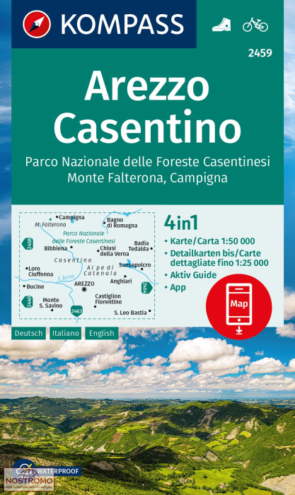 2459 AREZZO - CASENTINO | carte de randonnée Kompass
