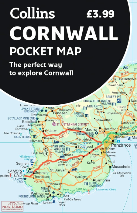 CORNWALL | carte touristique Collins