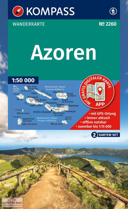 2260 AÇORES | cartes de randonnée Kompass