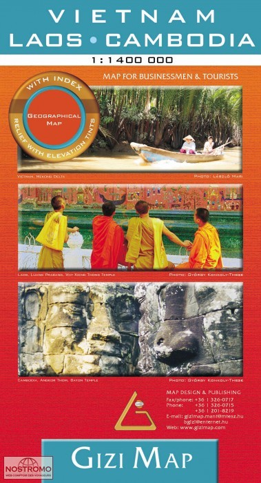 VIETNAM - LAOS - CAMBODIA | Gizi Map travel map