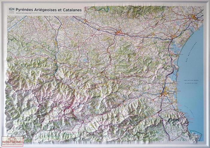 PYRÉNÉES ARIÉGEOISES ET CATALANES | IGN relief map