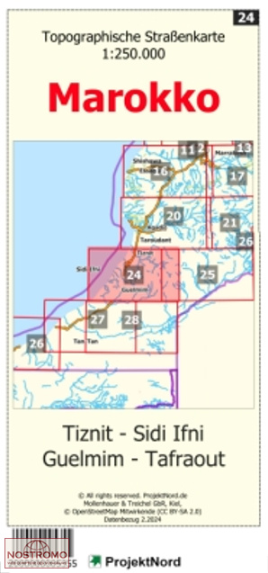24 TIZNIT - SIDI IFNI - GUELMIN - TAFRAOUT | Projektnord topographic map