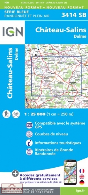 3414SB CHÂTEAU-SALINS | carte de randonnée IGN