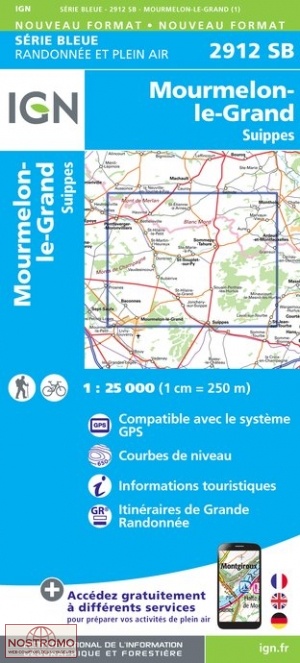 2912SB MOURMELON-LE-GRAND | carte de randonnée IGN