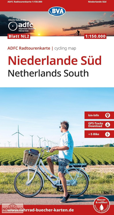 NL2 PAYS-BAS SUD | carte de cyclotourisme BVA BikeMedia