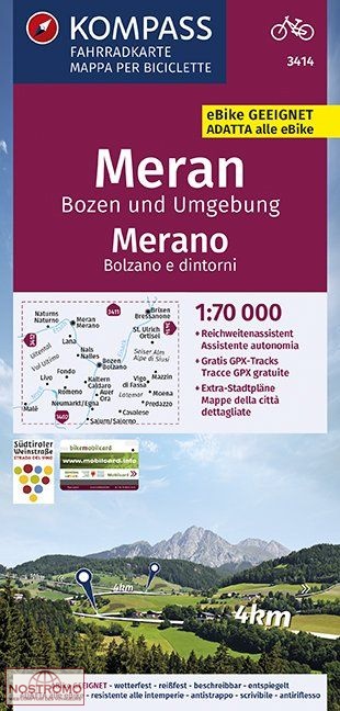 3414 MERAN / MERANO | Kompass cycling map