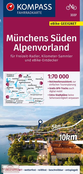 3337 MÜNCHENS SÜDEN - ALPENVORLAND | Kompass cycling map