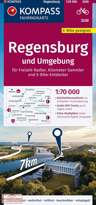 3330 REGENSBURG UND UMGEBUNG | Kompass cycling map
