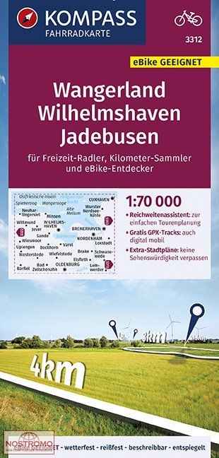 3312 WANGERLAND - WILHELMSHAVEN - JADEBUSEN | Kompass cycling map