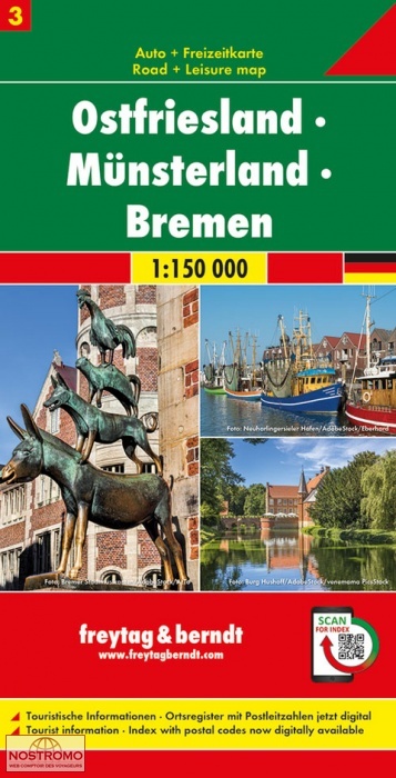 3 OSTFRIESLAND - MÜNSTERLAND - BREMEN | Freytag & Berndt road map