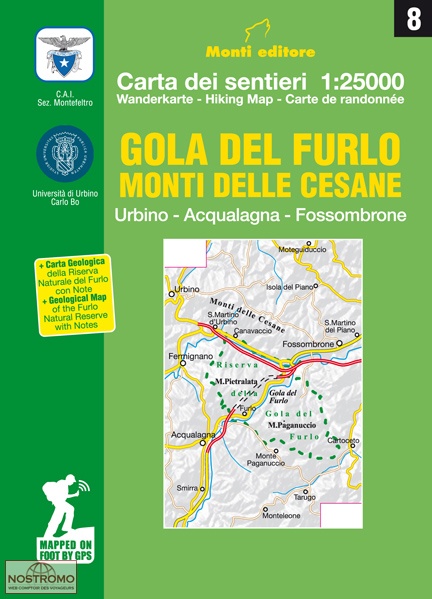 08 GOLA DEL FURLO - MONTI DELLE CESANE | Monti hiking map