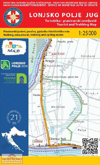 21 LONJSKO POLJE JUG | carte de randonnée HGSS