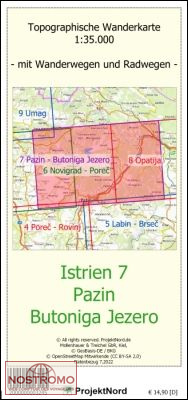 ISTRIE 7 : PAZIN - BUTONIGA JEZERO | carte topographique Projektnord