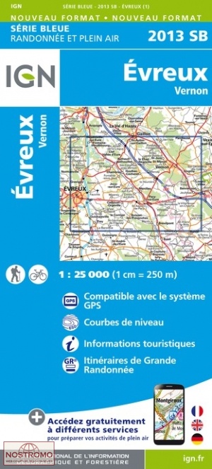 2013SB ÉVREUX - VERNON | carte de randonnée IGN