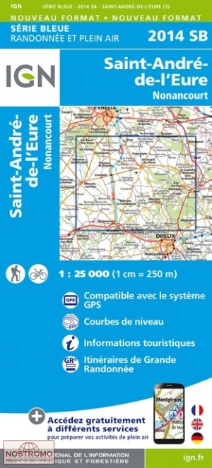 2014SB SAINT-ANDRÉ-DE-L'EURE | carte de randonnée IGN