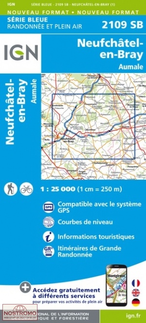 2109SB NEUFCHÂTEL-EN-BRAY | carte de randonnée IGN