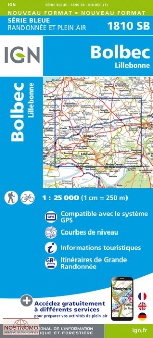 1810SB BOLBEC | carte de randonnée IGN