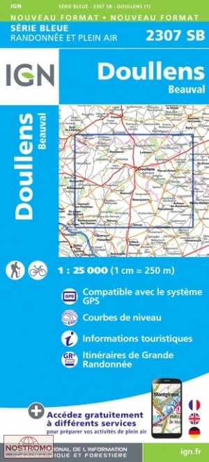 2307SB DOULLENS - BEAUVAL | carte de randonnée IGN