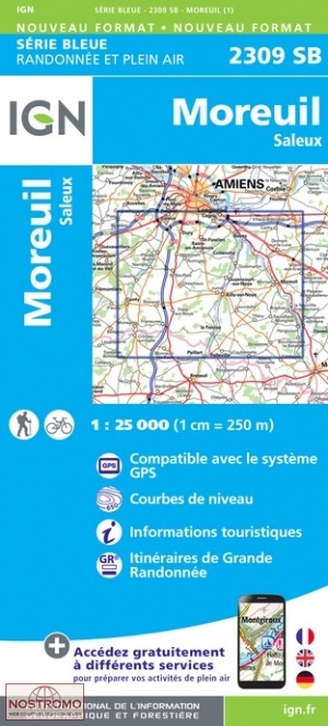 2309SB MOREUIL - SALEUX | carte de randonnée IGN