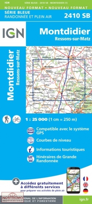 2410SB MONTDIDIER | carte de randonnée IGN