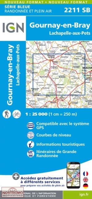 2211SB GOURNAY-EN-BRAY | carte de randonnée IGN