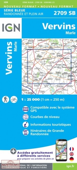 2709SB VERVINS - MARLE | carte de randonnée IGN