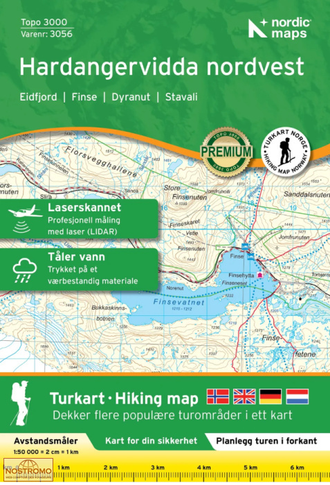 3056 HARDANGERVIDDA NORDVEST | carte de randonnée Nordic Maps