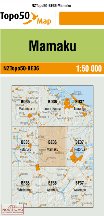 BE36 MAMAKU | carte topographique LINZ