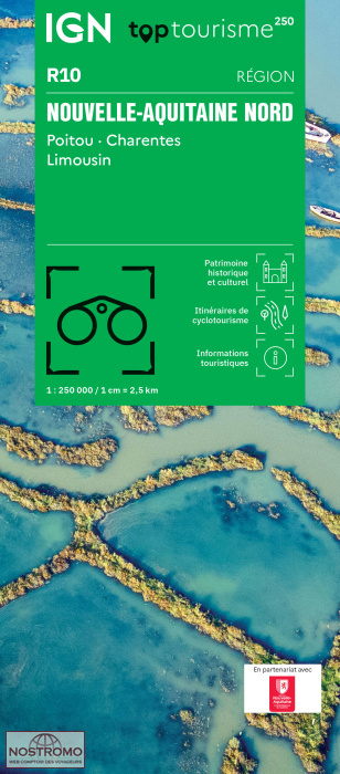 R10 NOUVELLE-AQUITAINE NORD - LIMOUSIN POITOU | carte routière IGN
