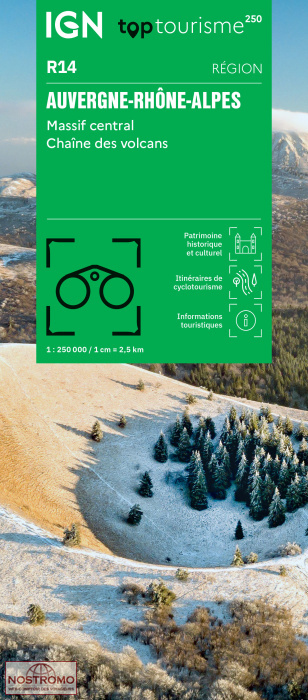 R14 AUVERGNE-RHÔNE-ALPES - MASSIF CENTRAL | carte routière IGN