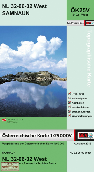 2102-WEST SAMNAUN | carte topographique BEV