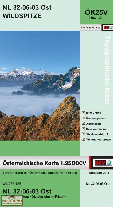 2103-OST WILDSPITZE | carte topographique BEV