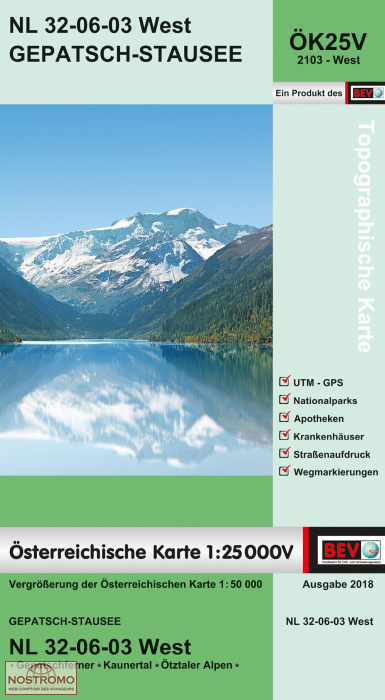 2103-WEST GEPATSCH-STAUSEE | carte topographique BEV
