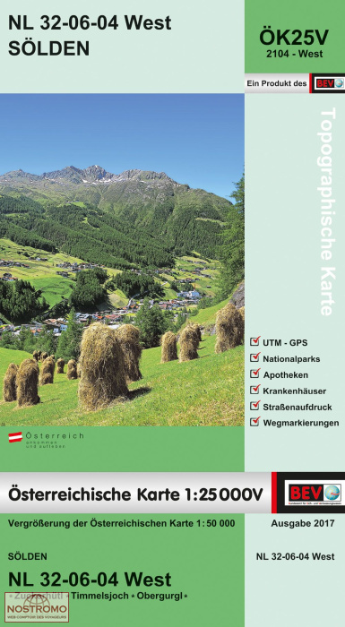 2104-WEST SÖLDEN | carte topographique BEV
