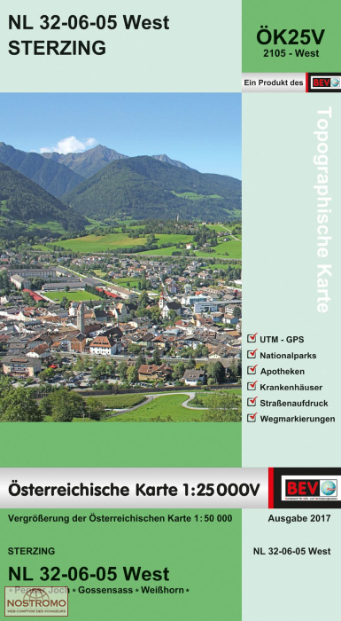 2105-WEST STERZING | carte topographique BEV
