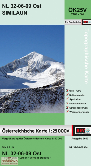 2109-OST SIMILAUN | carte topographique BEV