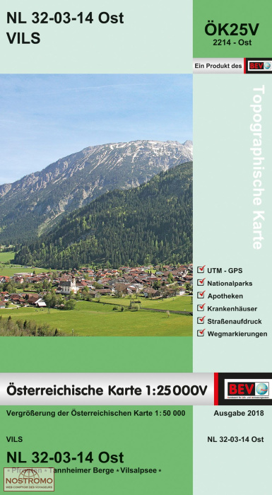 2214-OST VILS | carte topographique BEV