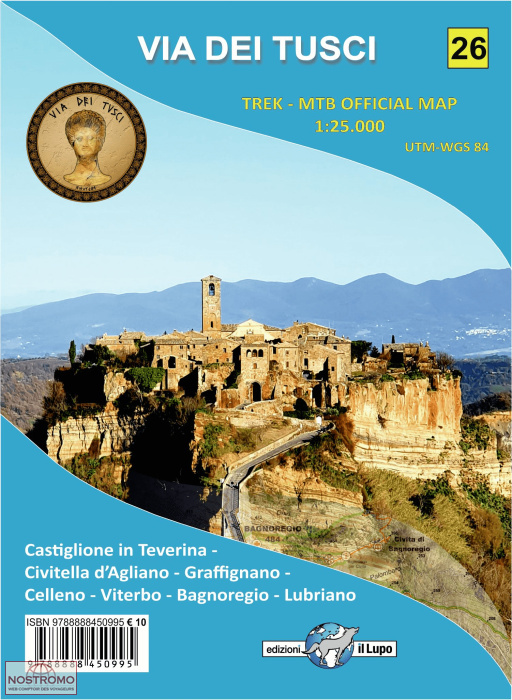 26 VIA DEI TUSCI | carte de randonnée Il Lupo