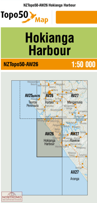AW26 HOKIANGA HARBOUR | carte topographique LINZ