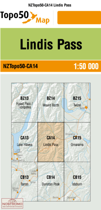 CA14 LINDIS PASS | carte topographique LINZ