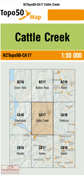 CA17 CATTLE CREEK | carte topographique LINZ