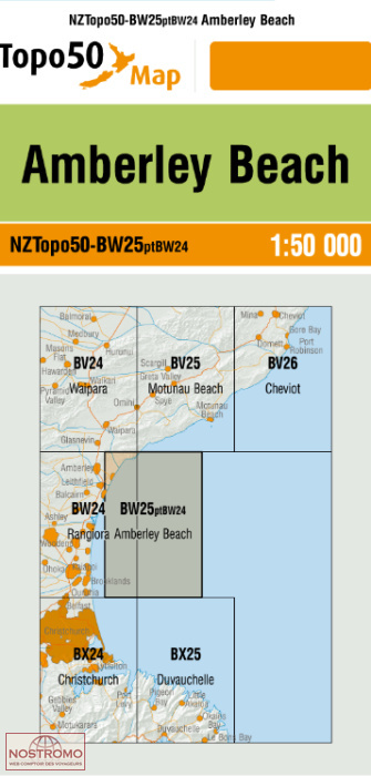 BW25PTBW24 AMBERLEY BEACH | carte topographique LINZ
