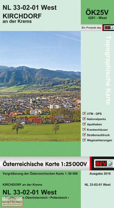 4201-WEST KIRCHDORF AN DER KREMS | carte topographique BEV