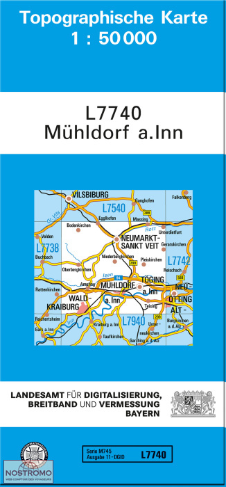 L7740 MÜHLDORF A. INN | carte topographique LDBV