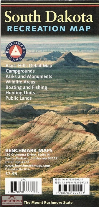 SOUTH DAKOTA | carte touristique Benchmark