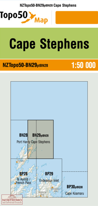 BN29PTBN28 CAPE STEPHENS | carte topographique LINZ